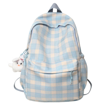 Kylethomasw New Plaid Woman Backpack Light Weight Waterproof Student Backpacks Schoolbag For Teenage Girl Boys Casual Bagpack Nylon Rucksack